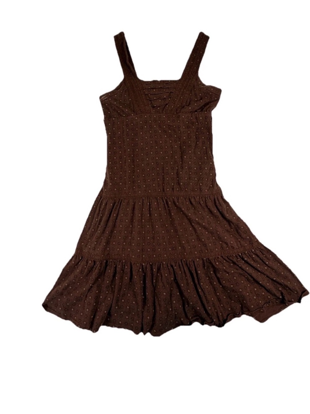 Y2K Taylor Swift Brown Eyelet Tiered Sundress for Girls